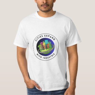 Camiseta Vibrante diseño de paisajes urbanos multicolor