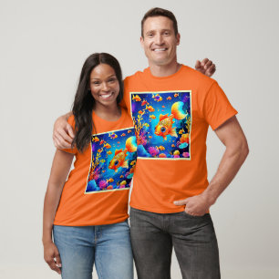 Camiseta Vibrante diseño del mundo de los peces submarinos