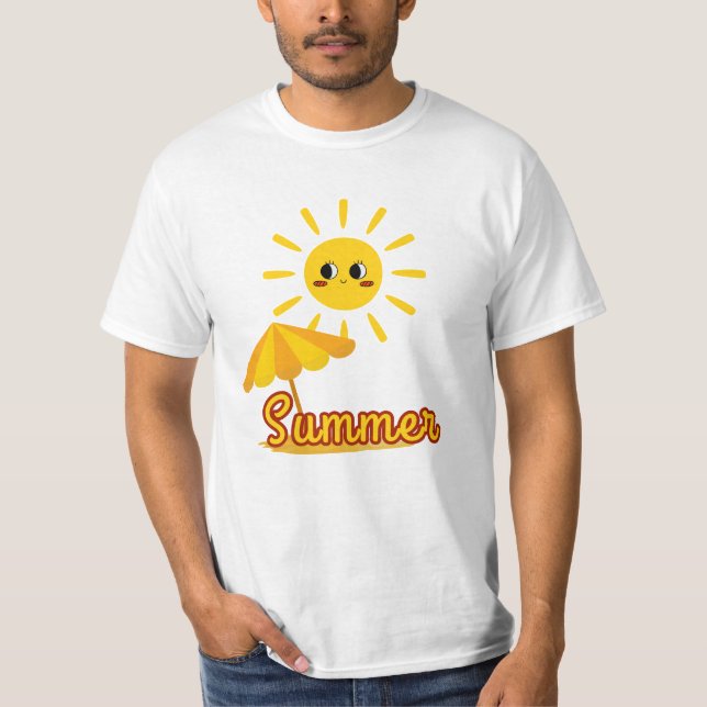 Camiseta Vibrante diseño veraniego de sol (Anverso)