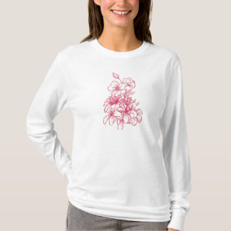 Camiseta Vibrante elegancia floral roja