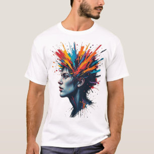 Camiseta Vibrante explosión de colores diseño artístico de 