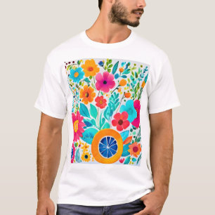 Camiseta Vibrante Fiesta Floral