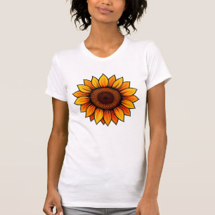 Camiseta Vibrante girasol T-Shirt - para las mujeres