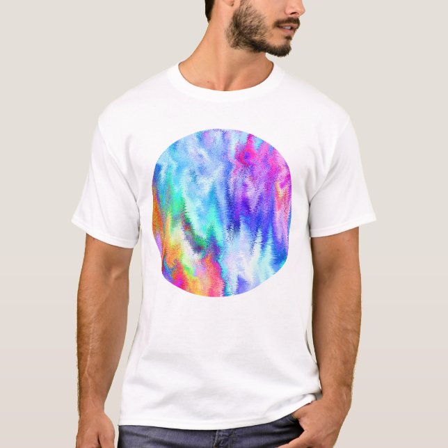 Camiseta Vibrante Glitch Rainbow (Anverso)