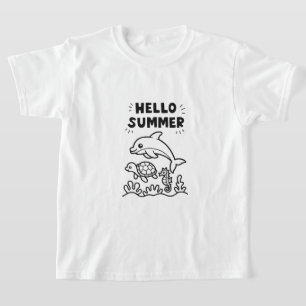 Camiseta Vibrante Hola Verano Animales Coloridos del Océ