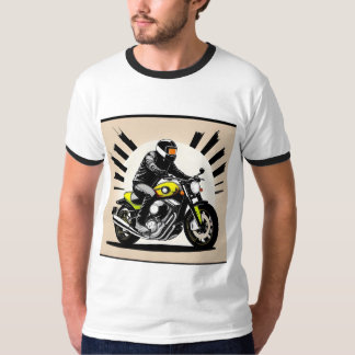 Camiseta Vibrante Ilustracion de un motociclista