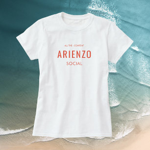 Camiseta Vibrante marca de medios sociales retro Naranja