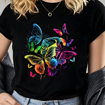 Vibrante Mariposa Acuarela Colorida para Mujer