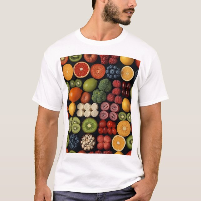 Camiseta Vibrante mosaico de vitamina: simbolismo nutricion (Anverso)