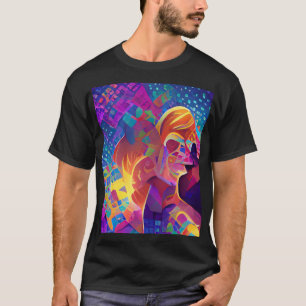 Camiseta Vibrante multicolor hermosa fucsia morada amarilla