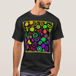 Camiseta Vibrante Neon Fruits Pattern Art