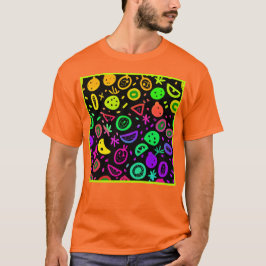 Camiseta Vibrante Neon Fruits Pattern Art