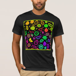 Camiseta Vibrante Neon Fruits Pattern Art