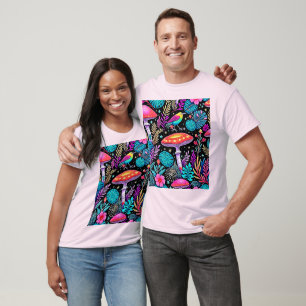 Camiseta Vibrante obra de arte de hongos forestales encanta