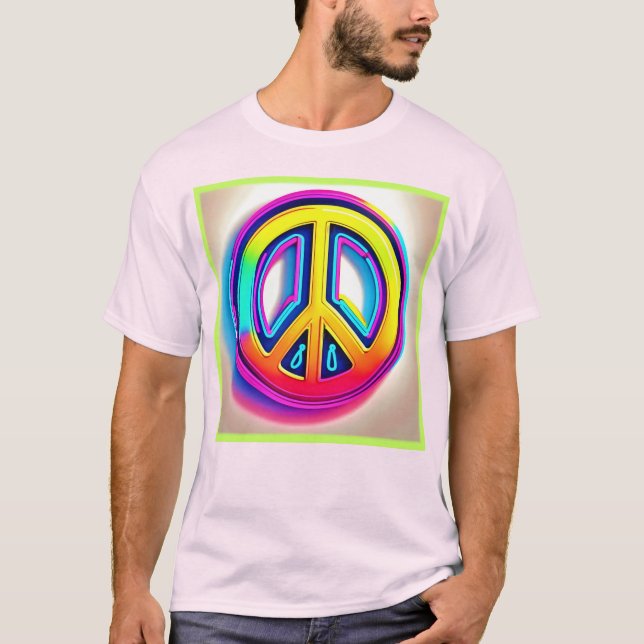 Camiseta Vibrante obra de arte de la paz (Anverso)