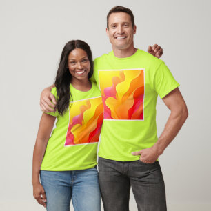 Camiseta Vibrante Ola abstracta de diseño cálido