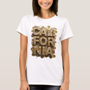 Camiseta Vibrante Oro CALIFORNIA Diseño Gráfico