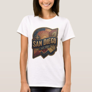 Camiseta Vibrante Oro SAN DIEGO EST 1769 Diseño de Texto