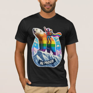 Camiseta Vibrante oso polar encaramado en la montaña con ch