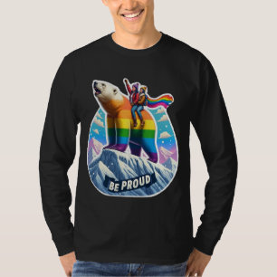 Camiseta Vibrante oso polar encaramado en la montaña con ch