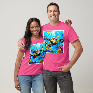 Camiseta Vibrante paisaje de sueños de tortuga marina