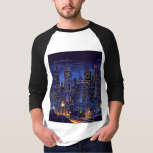 Camiseta Vibrante paisaje urbano de energía * "Ciudad moder