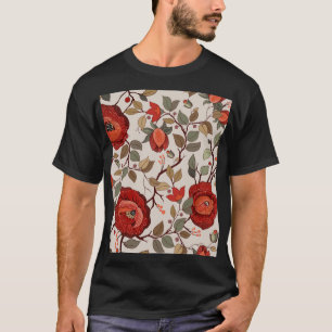 Camiseta Vibrante Papel de fondo floral: Patrones dibujados