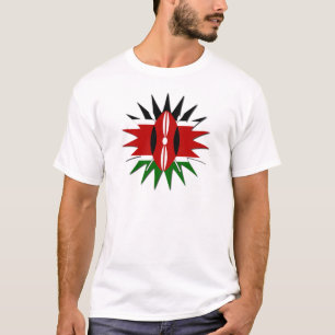 Camiseta Vibrante patrón de bandera keniana: Un arte de 18