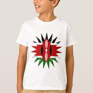 Camiseta Vibrante patrón de bandera keniana: Un arte de 18 