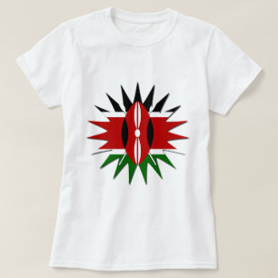 Camiseta Vibrante patrón de bandera keniana: Un arte de 18