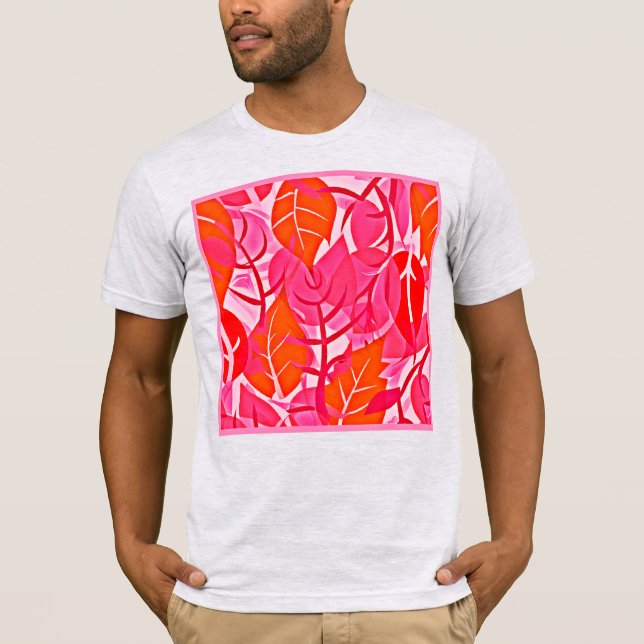 Camiseta Vibrante Patrón de Elegancia de Foliage (Anverso)