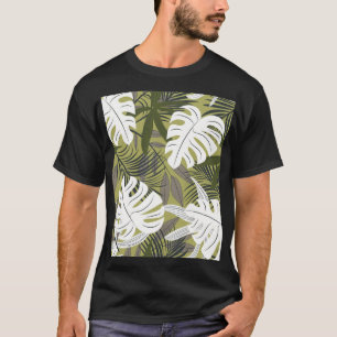 Camiseta Vibrante patrón de hojas tropicales