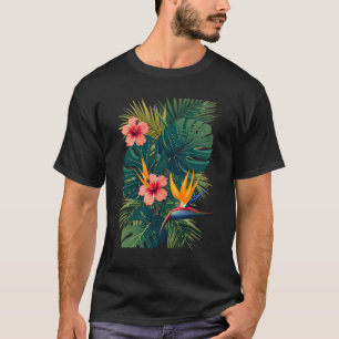 Camiseta Vibrante patrón de impresión todo sobre jungla tro
