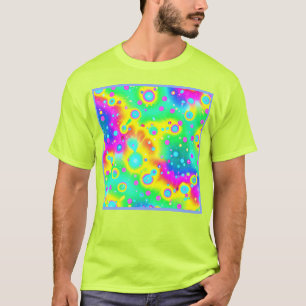Camiseta Vibrante patrón de neón blanco