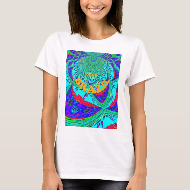 Camiseta Vibrante patrón floral: tributo brasileño come amo (Anverso)