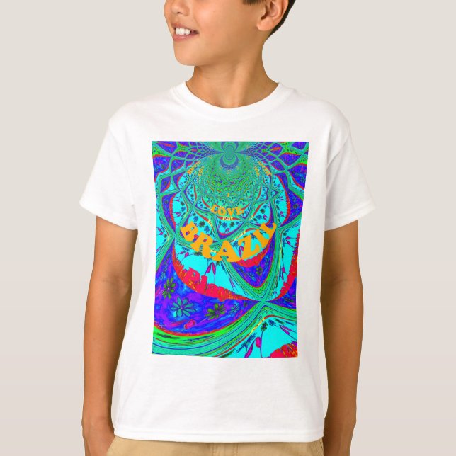 Camiseta Vibrante patrón floral: tributo brasileño come amo (Anverso)