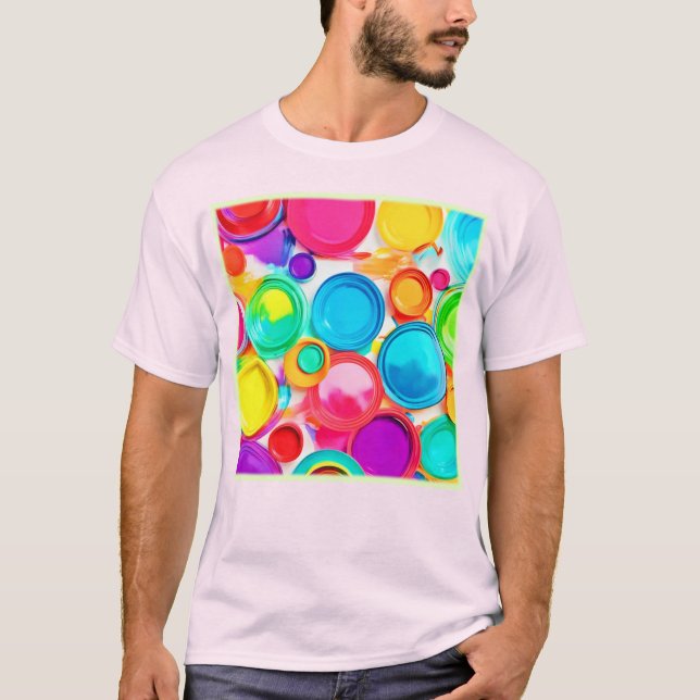 Camiseta Vibrante pintura paleta (Anverso)