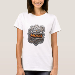 Camiseta Vibrante Plateada con Frase YOGA MOOD