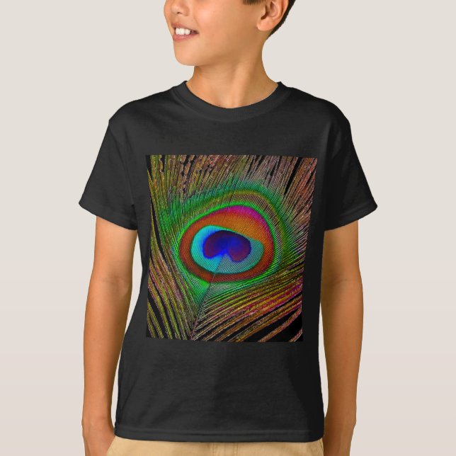 Camiseta Vibrante pluma de cobre para pavo real (Anverso)