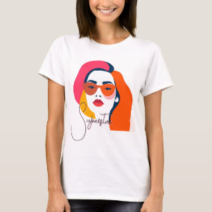 Camiseta Vibrante Pop Art Mujer con gafas de sol