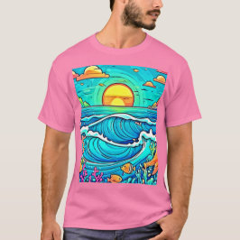 Camiseta Vibrante puesta de sol subacuática