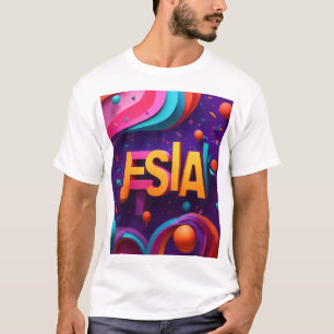 Camiseta Vibrante Resumen Geométrico "Jessica" flotando en 