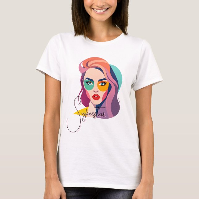 Camiseta Vibrante retrato de arte pop (Anverso)