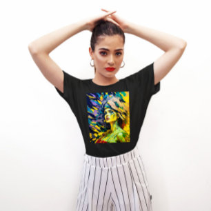 Camiseta Vibrante retrato de Chica Guay - Arte moderno