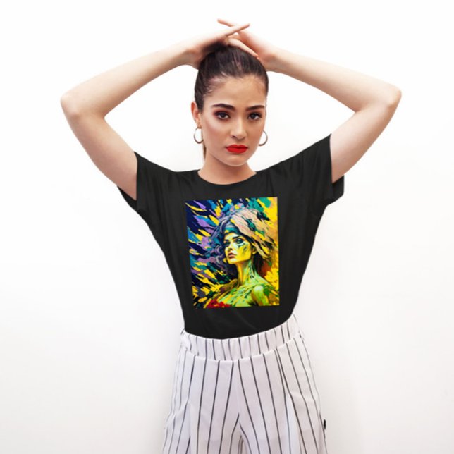 Camiseta Vibrante retrato de Chica Guay - Arte moderno (Subido por el creador)