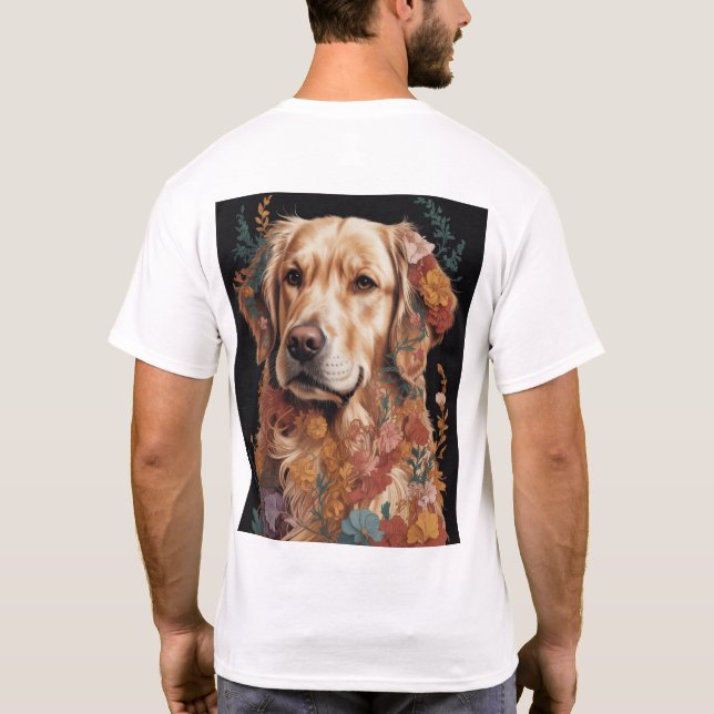 Camiseta Vibrante Retrato De Perro Abstracto (Reverso)