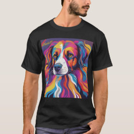 Camiseta Vibrante retrato de perro de arte pop - Colorido a