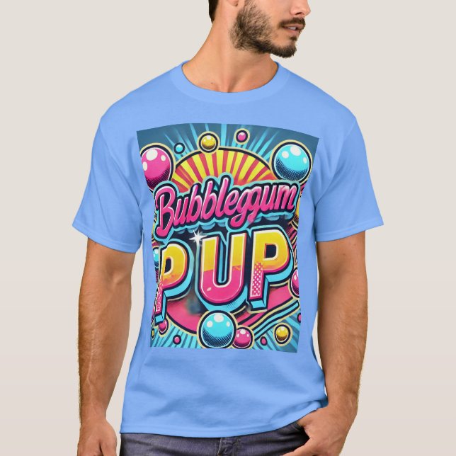 Camiseta Vibrante Retro "Bubblegum Pop" Arte - Diversión (Anverso)