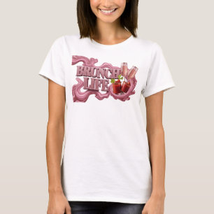 Camiseta Vibrante Rojo BRUNCH LIFE Slogan
