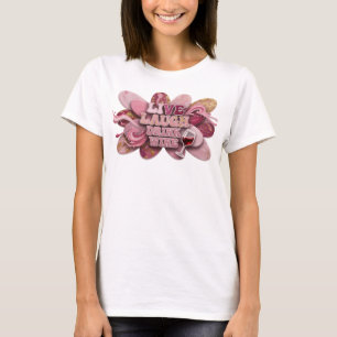 Camiseta Vibrante Rosa VIVE RÍE BEBE VINO Impresión